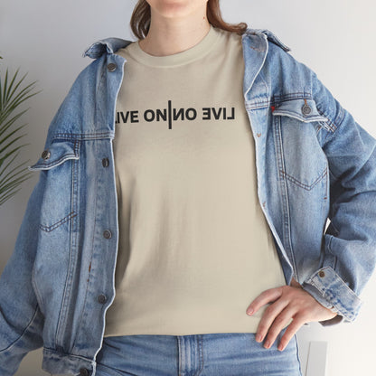 LIVE ON I ИO ƎVI⅃ Unisex Heavy Cotton Tee