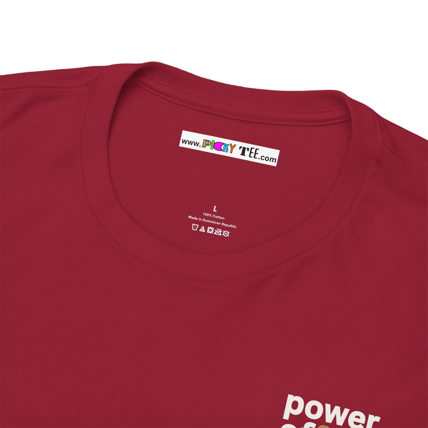 power off now Unisex Heavy Cotton Tee