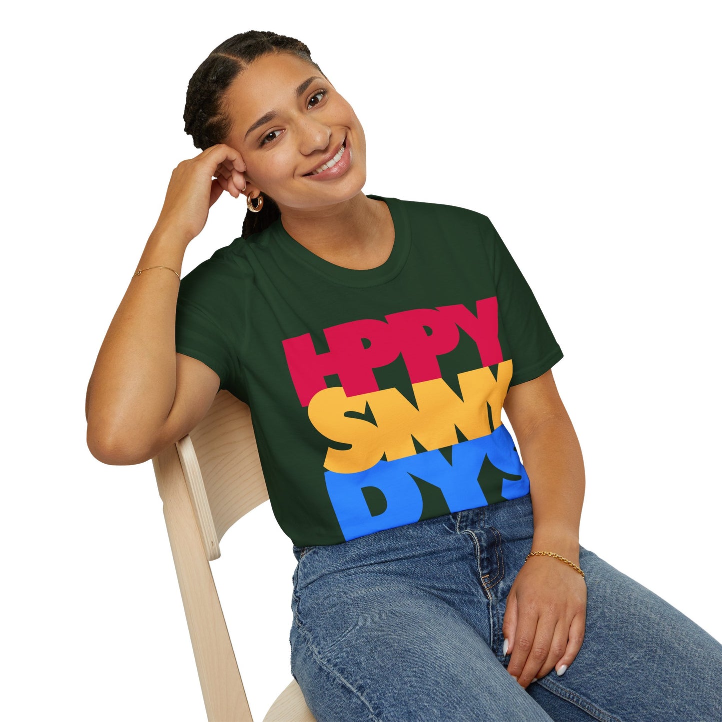 HPPY SNNY DYS Unisex Softstyle 100% Cotton T-Shirt