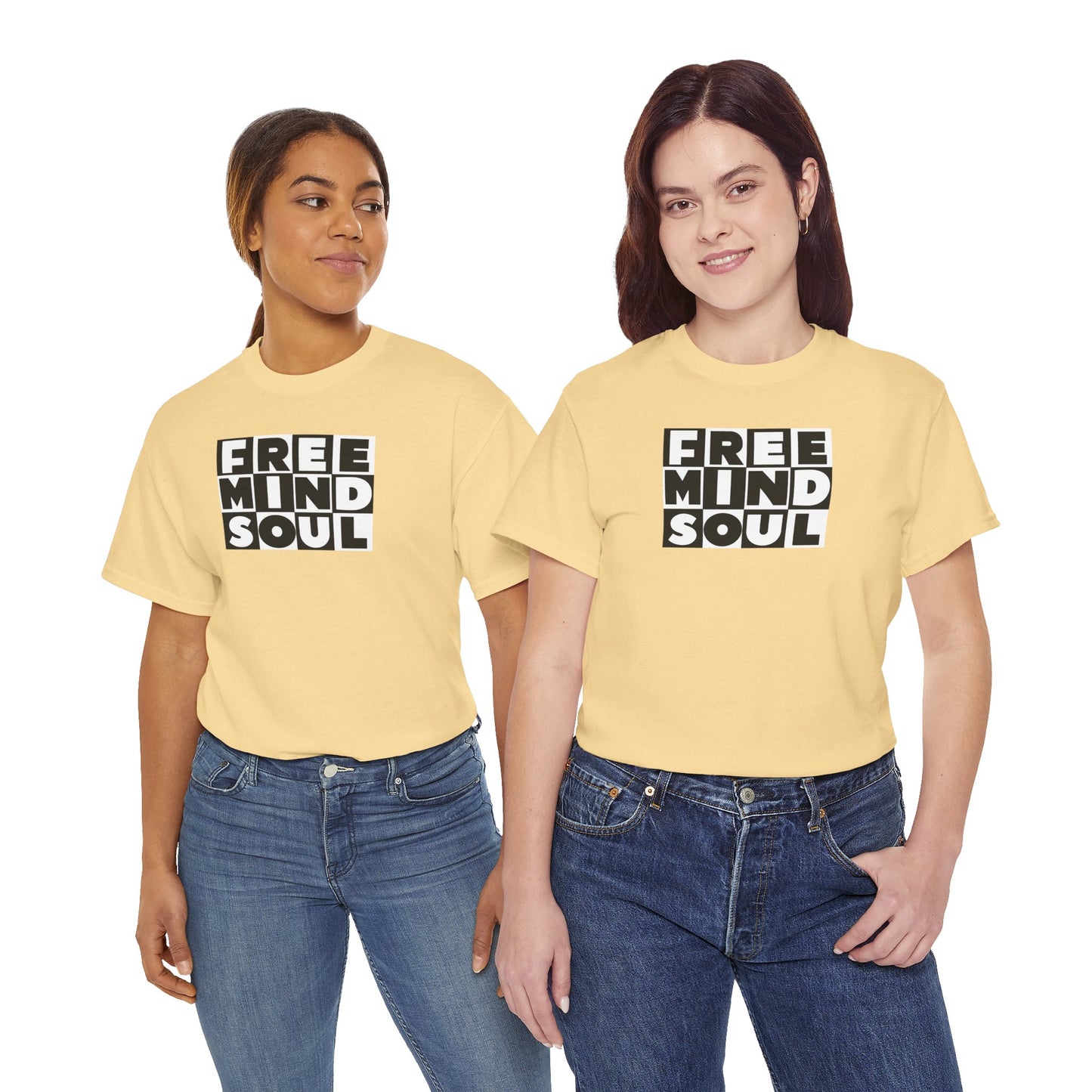 FREE MIND SOUL Unisex Heavy Cotton Tee