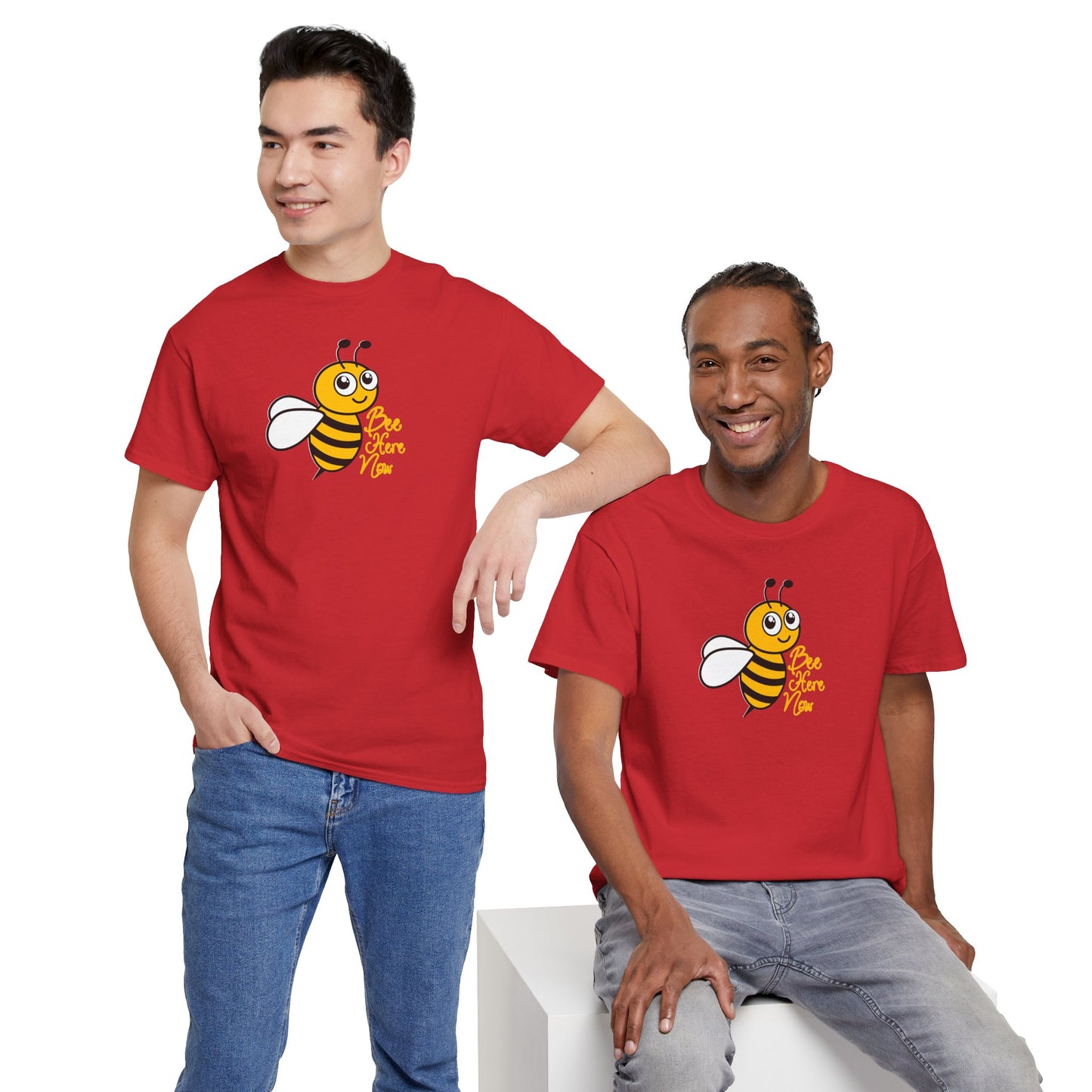 Bee Here Now Unisex Heavy Cotton Tee
