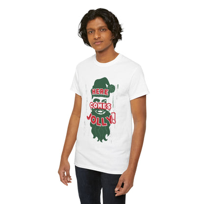 HERE COMES JOLLY!  Unisex Heavy Cotton Tee