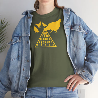 THE NEW WORLD PECKING ORDER Unisex Heavy Cotton Tee