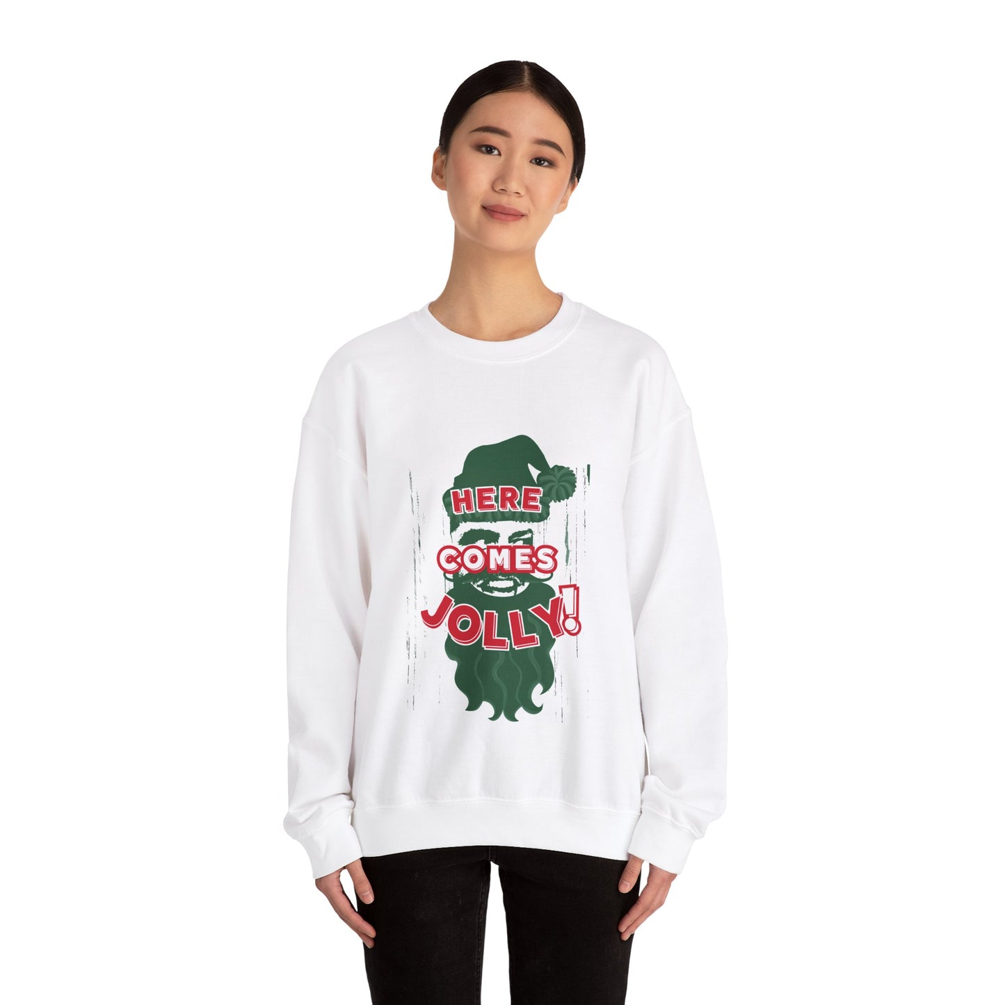 HERE COMES JOLLY! Unisex Heavy Blend™ Crewneck Sweatshirt