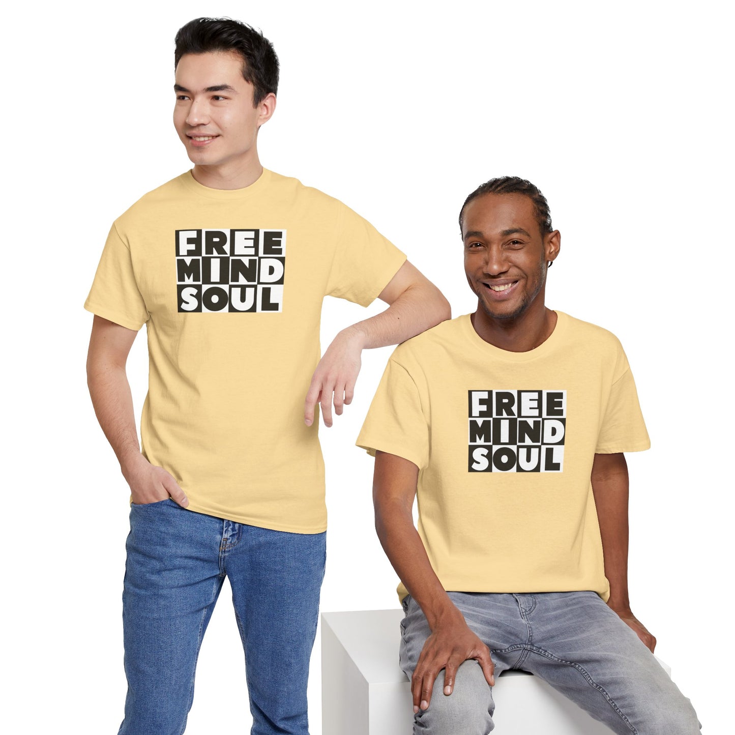FREE MIND SOUL Unisex Heavy Cotton Tee