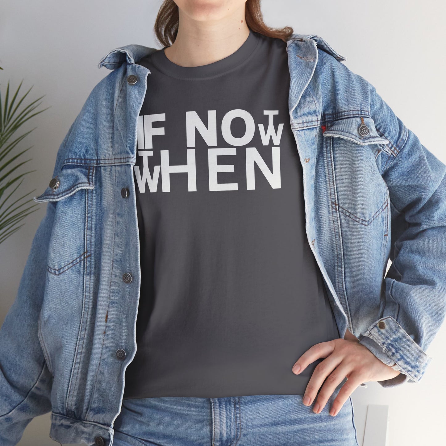 IF NOT NOW THEN WHEN Unisex Heavy Cotton Tee