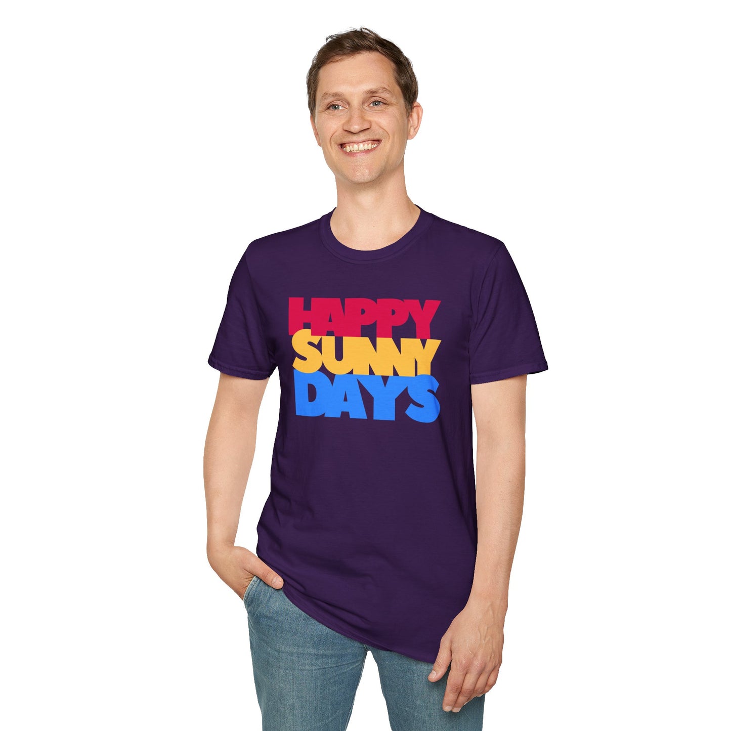 HAPPY SUNNY DAYS Unisex Softstyle 100% Cotton T-Shirt