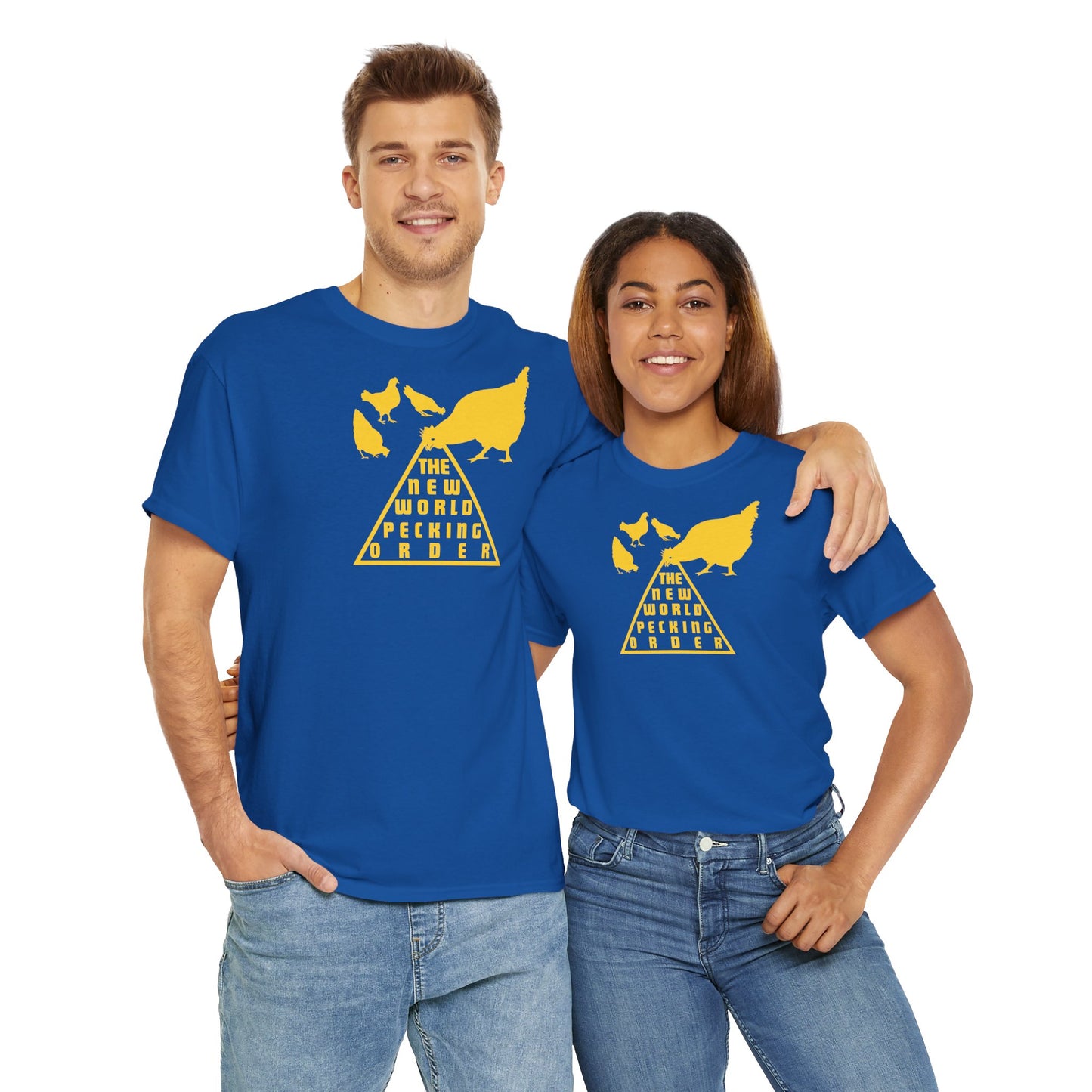 THE NEW WORLD PECKING ORDER Unisex Heavy Cotton Tee