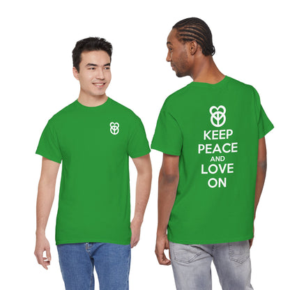 KEEP PEACE AND LOVE ON Unisex Heavy Cotton Tee