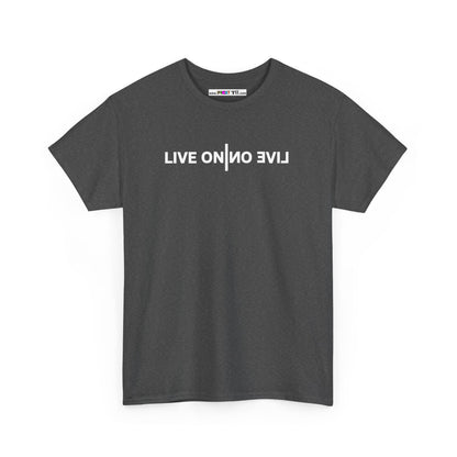 LIVE ON I ИO ƎVI⅃ Unisex Heavy Cotton Tee