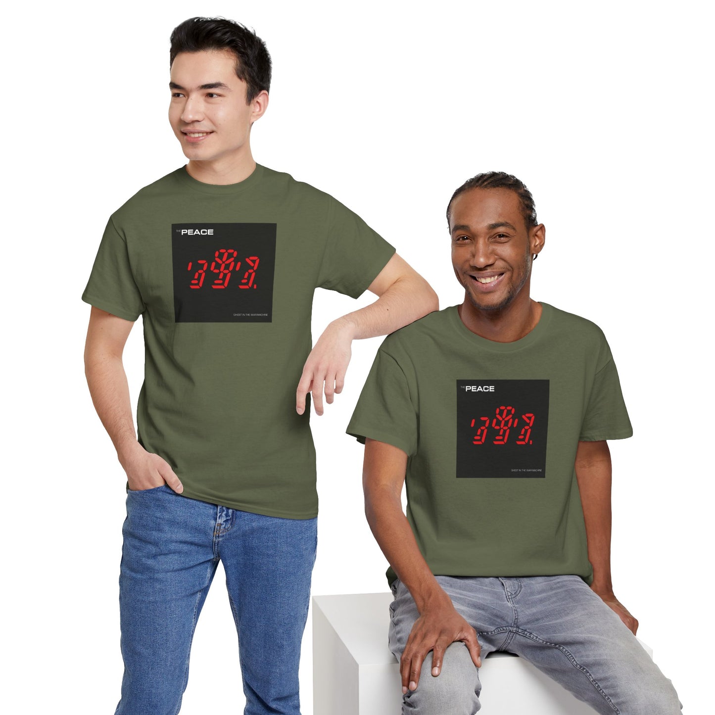 the PEACE ghost in the war-machine Unisex Heavy Cotton Tee