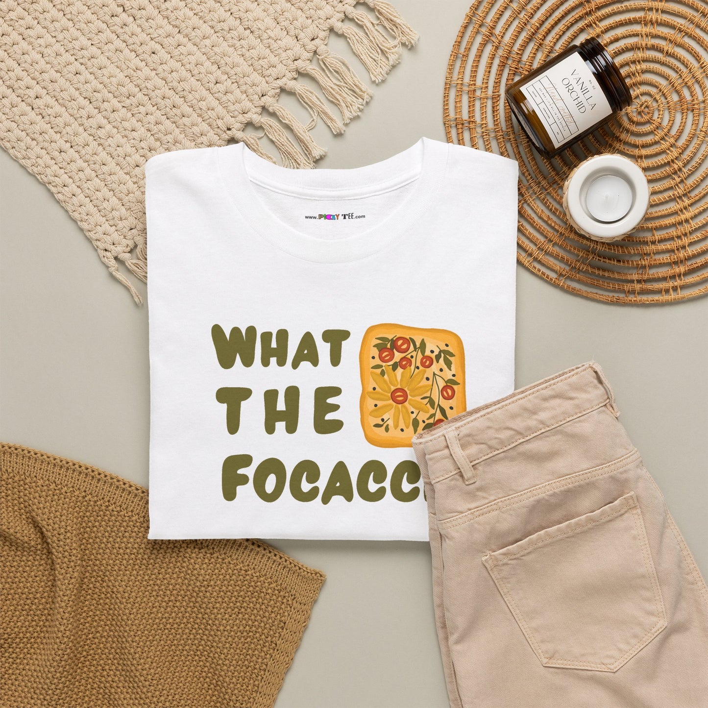 WHAT THE FOCACCIA Unisex Heavy Cotton Tee