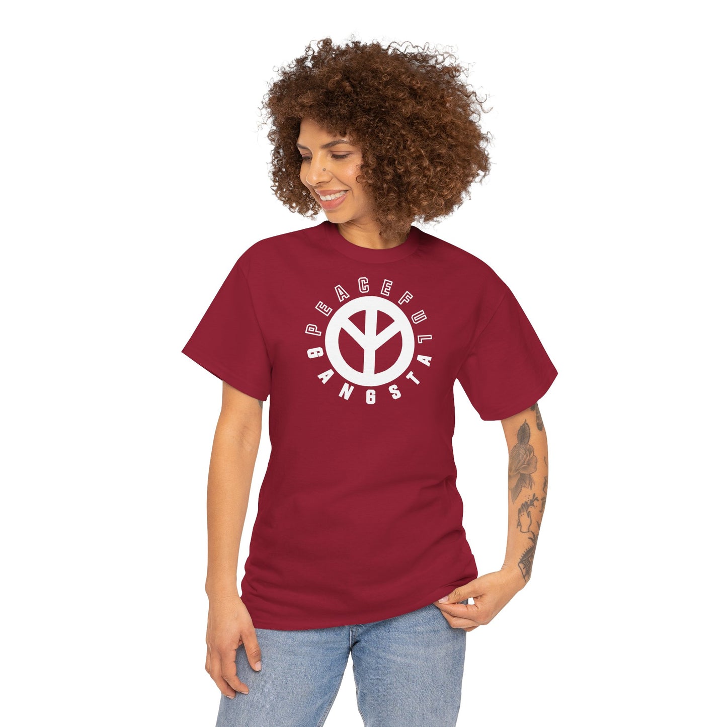 PEACEFUL GANGSTA Unisex Heavy Cotton Tee