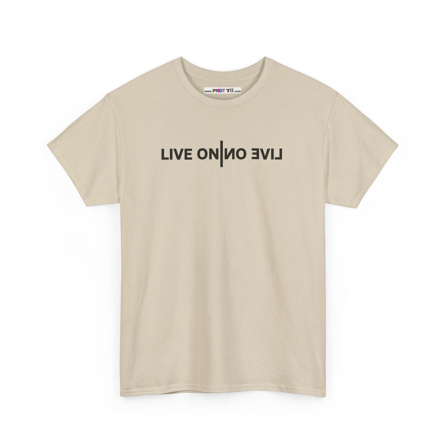 LIVE ON I ИO ƎVI⅃ Unisex Heavy Cotton Tee