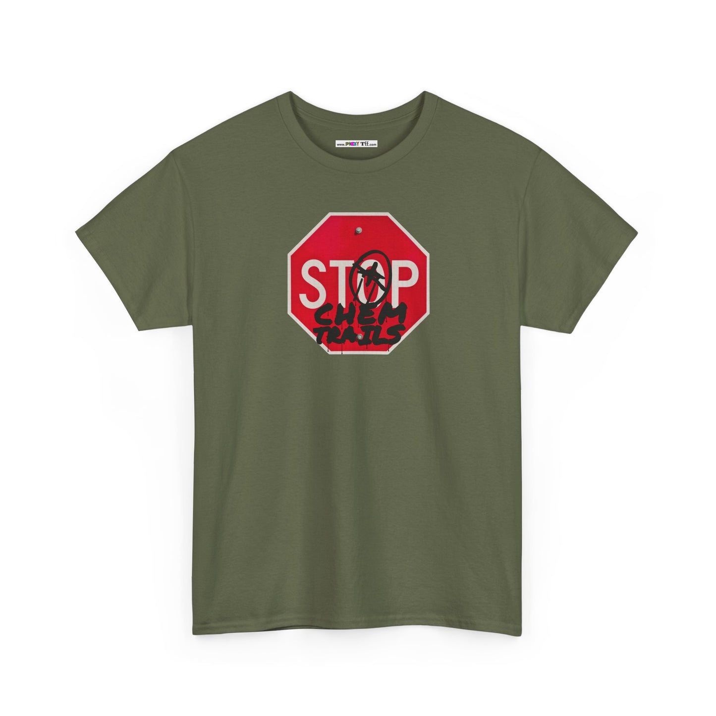 STOP chem trails Unisex Heavy Cotton Tee