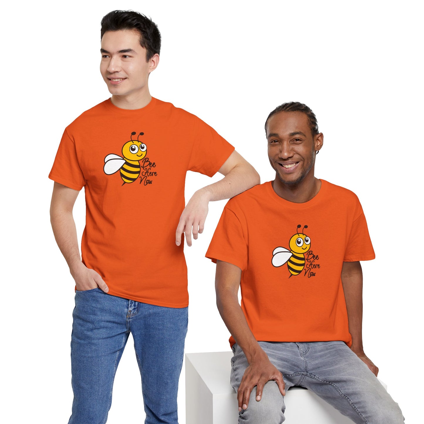 Bee Here Now Unisex Heavy Cotton Tee