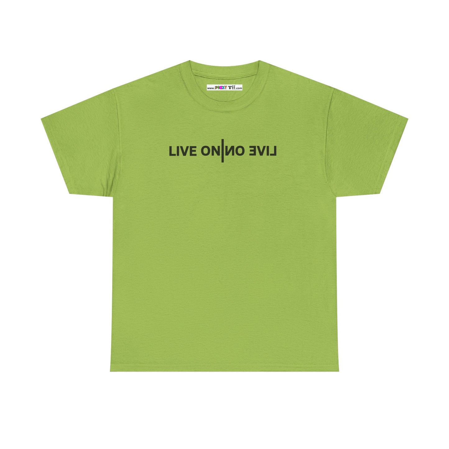 LIVE ON I ИO ƎVI⅃ Unisex Heavy Cotton Tee