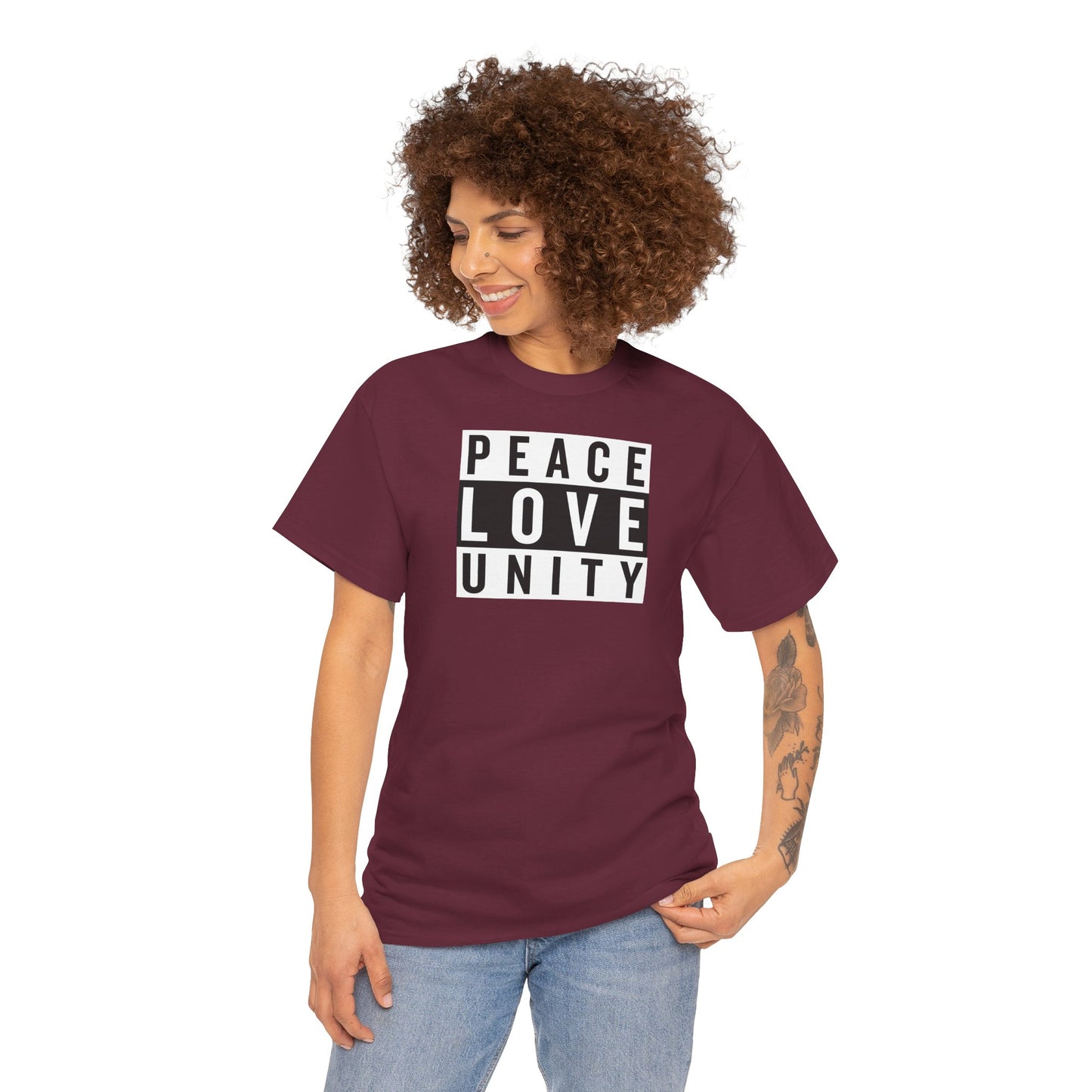 PEACELOVEUNITY Unisex Heavy Cotton Tee