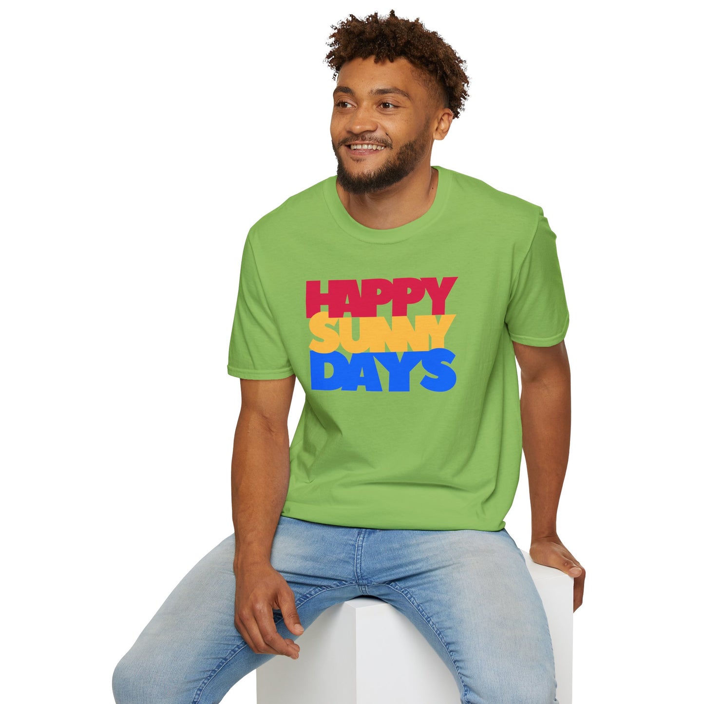 HAPPY SUNNY DAYS Unisex Softstyle 100% Cotton T-Shirt