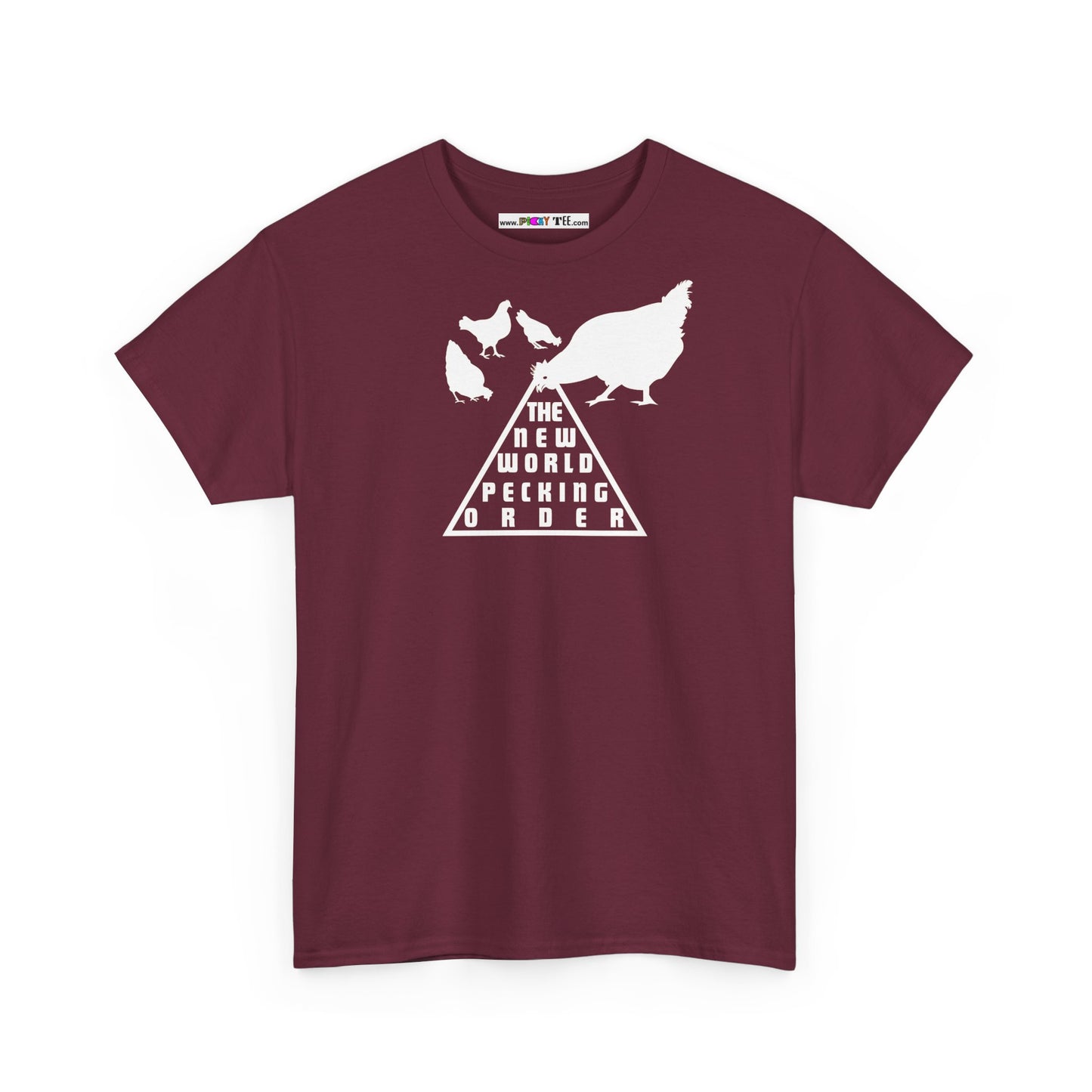 THE NEW WORLD PECKING ORDER Unisex Heavy Cotton Tee