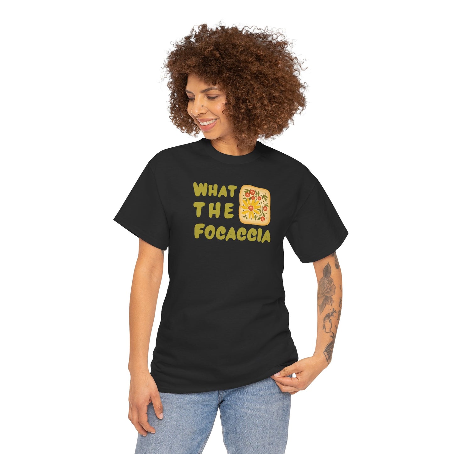 WHAT THE FOCACCIA Unisex Heavy Cotton Tee