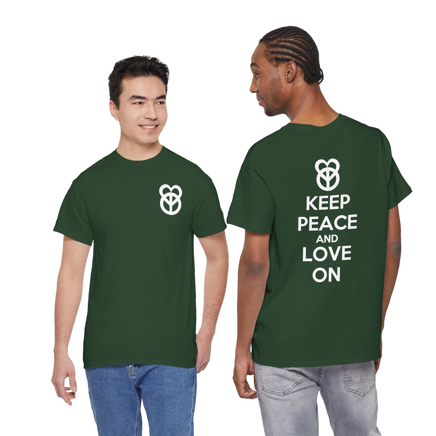 KEEP PEACE AND LOVE ON Unisex Heavy Cotton Tee