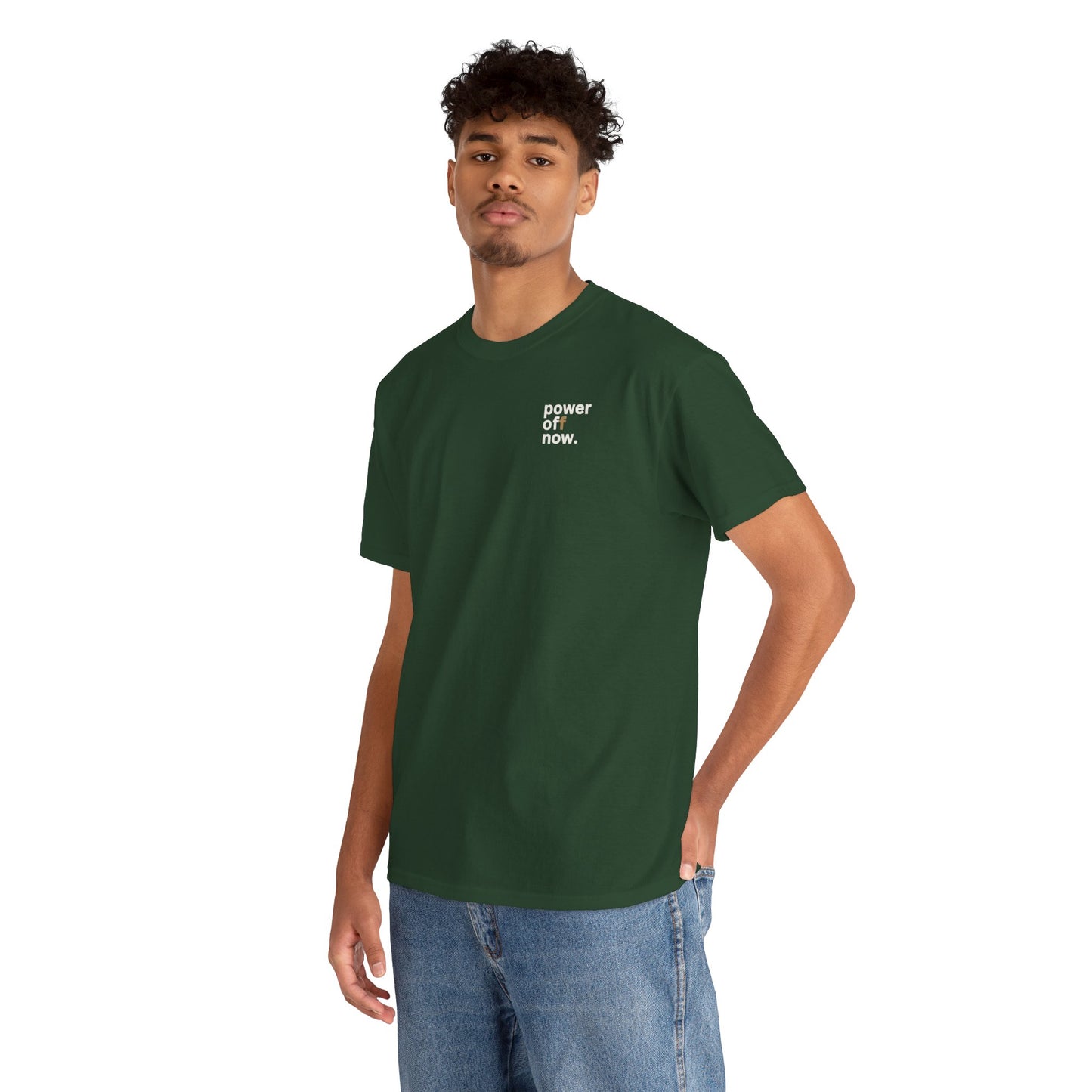 power off now Unisex Heavy Cotton Tee