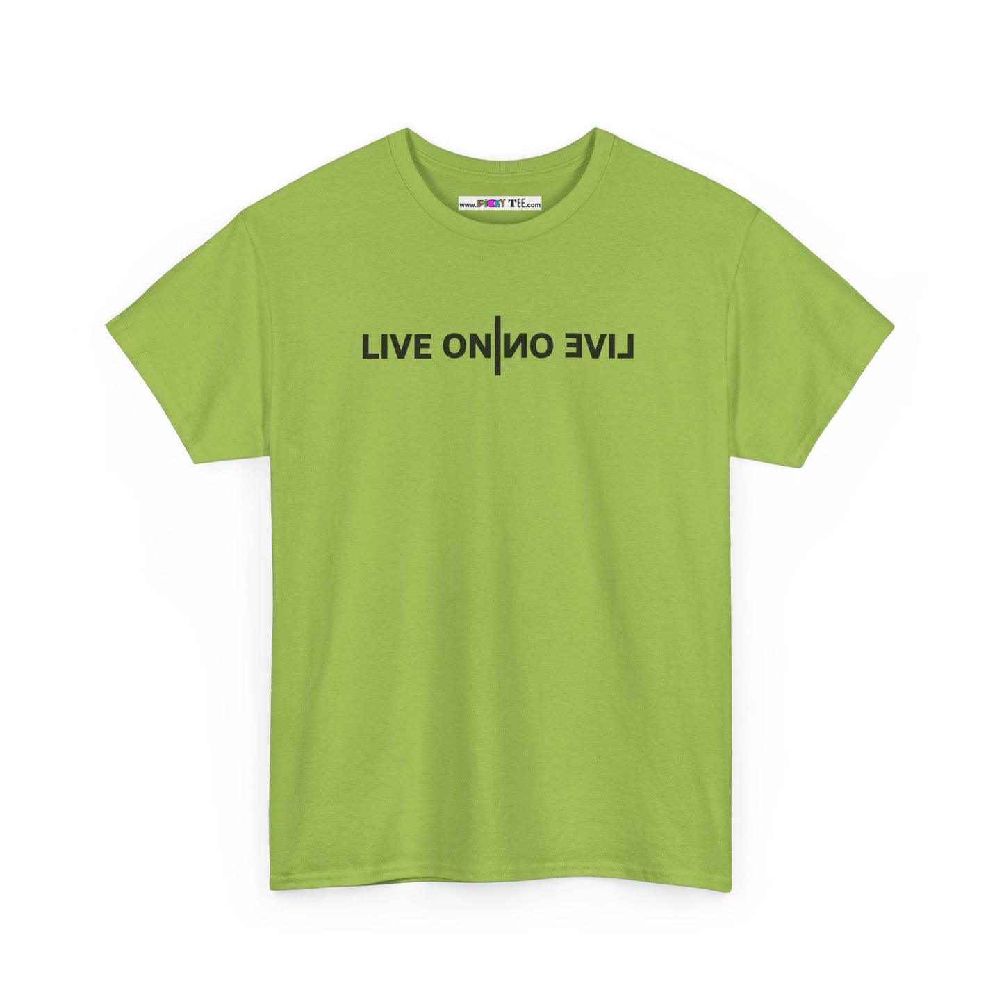 LIVE ON I ИO ƎVI⅃ Unisex Heavy Cotton Tee