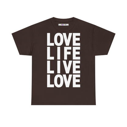 LOVE LIFE LIVE LOVE Unisex Heavy Cotton Tee