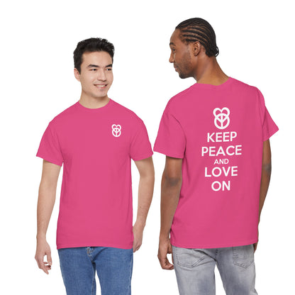 KEEP PEACE AND LOVE ON Unisex Heavy Cotton Tee