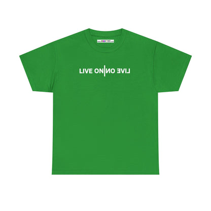 LIVE ON I ИO ƎVI⅃ Unisex Heavy Cotton Tee