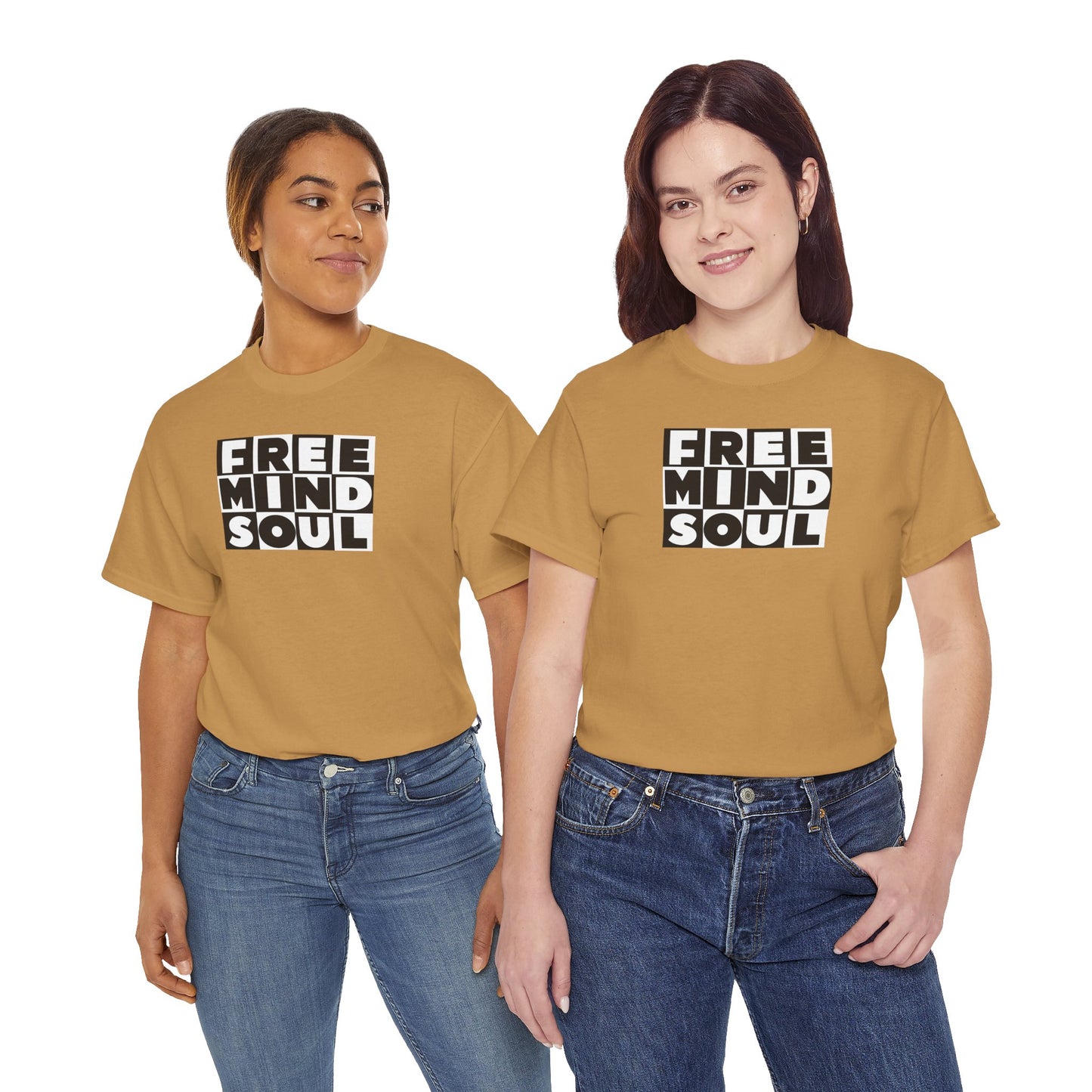 FREE MIND SOUL Unisex Heavy Cotton Tee