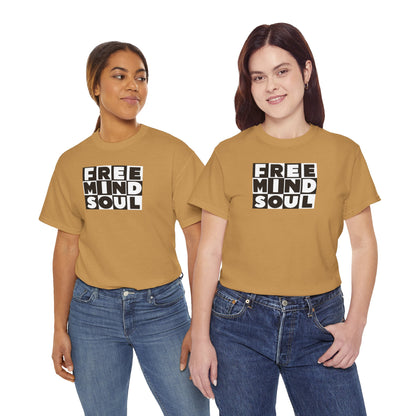 FREE MIND SOUL Unisex Heavy Cotton Tee
