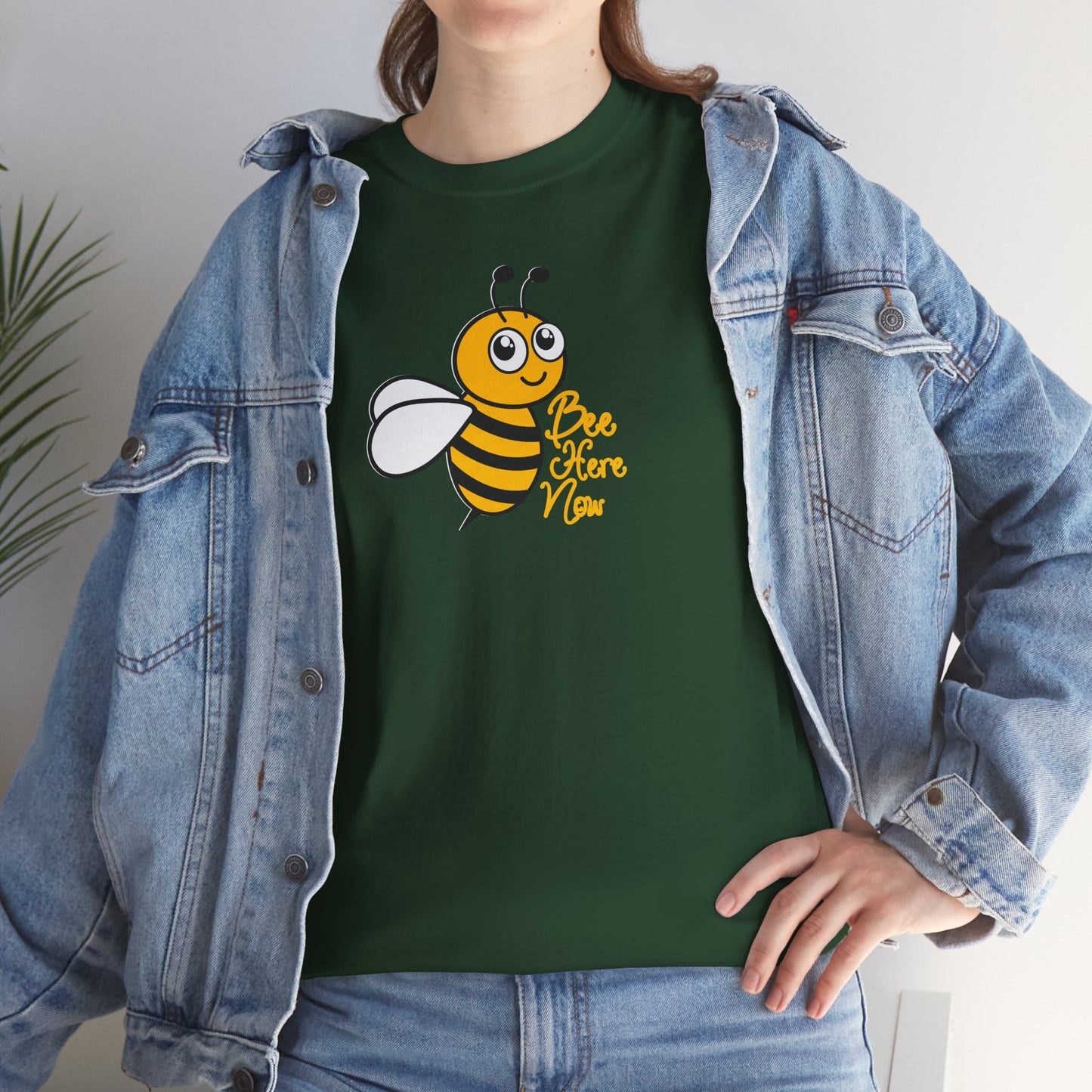 Bee Here Now Unisex Heavy Cotton Tee