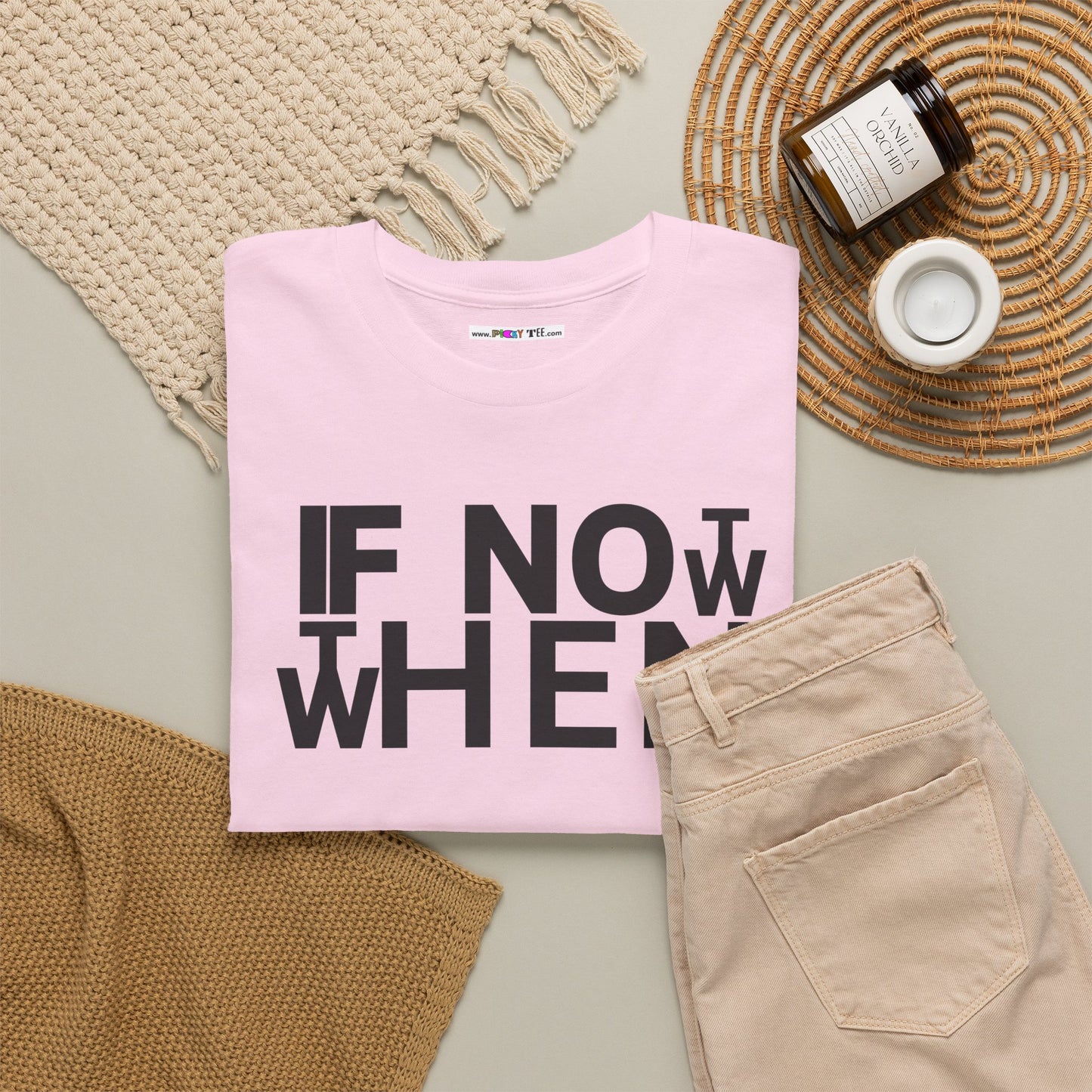 IF NOT NOW THEN WHEN Unisex Heavy Cotton Tee