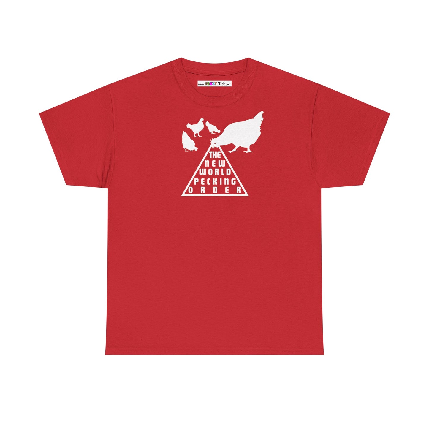 THE NEW WORLD PECKING ORDER Unisex Heavy Cotton Tee