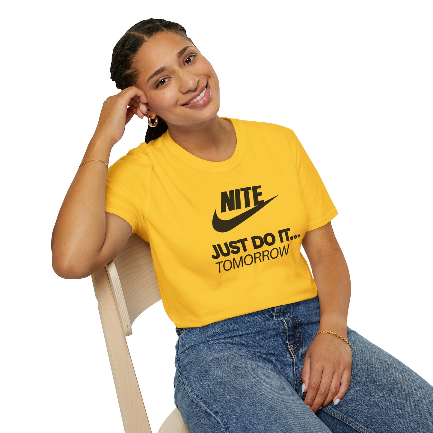 NITE....JUST DO IT....TOMORROW Unisex Softstyle 100% Cotton T-Shirt