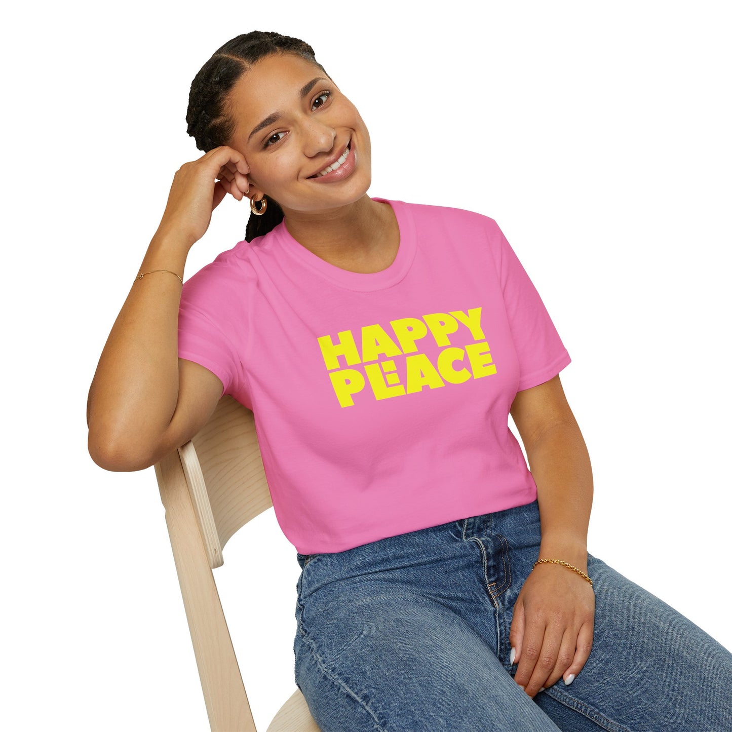 HAPPY PLACE/PEACE Unisex Softstyle 100% Cotton T-Shirt