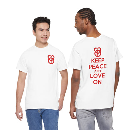 KEEP PEACE AND LOVE ON Unisex Heavy Cotton Tee