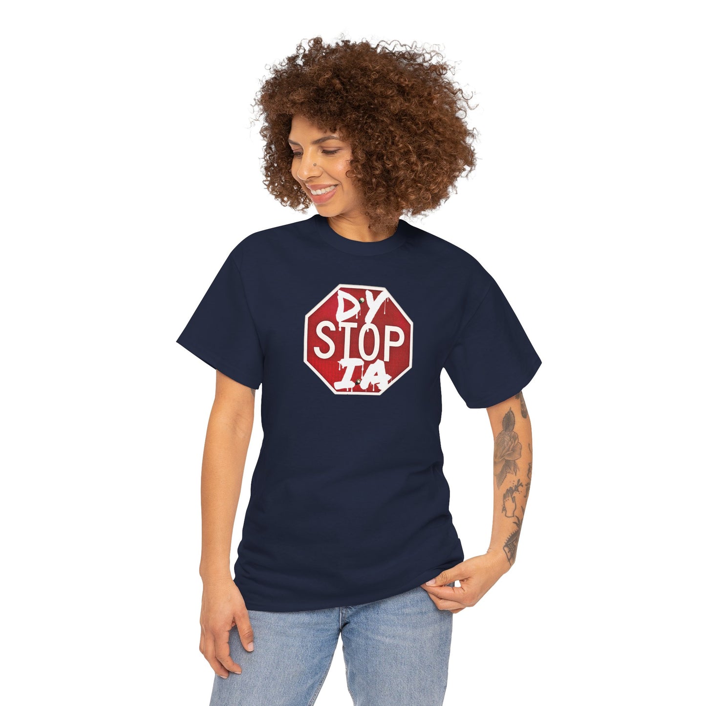 STOP DYSTOPIA Unisex Heavy Cotton Tee