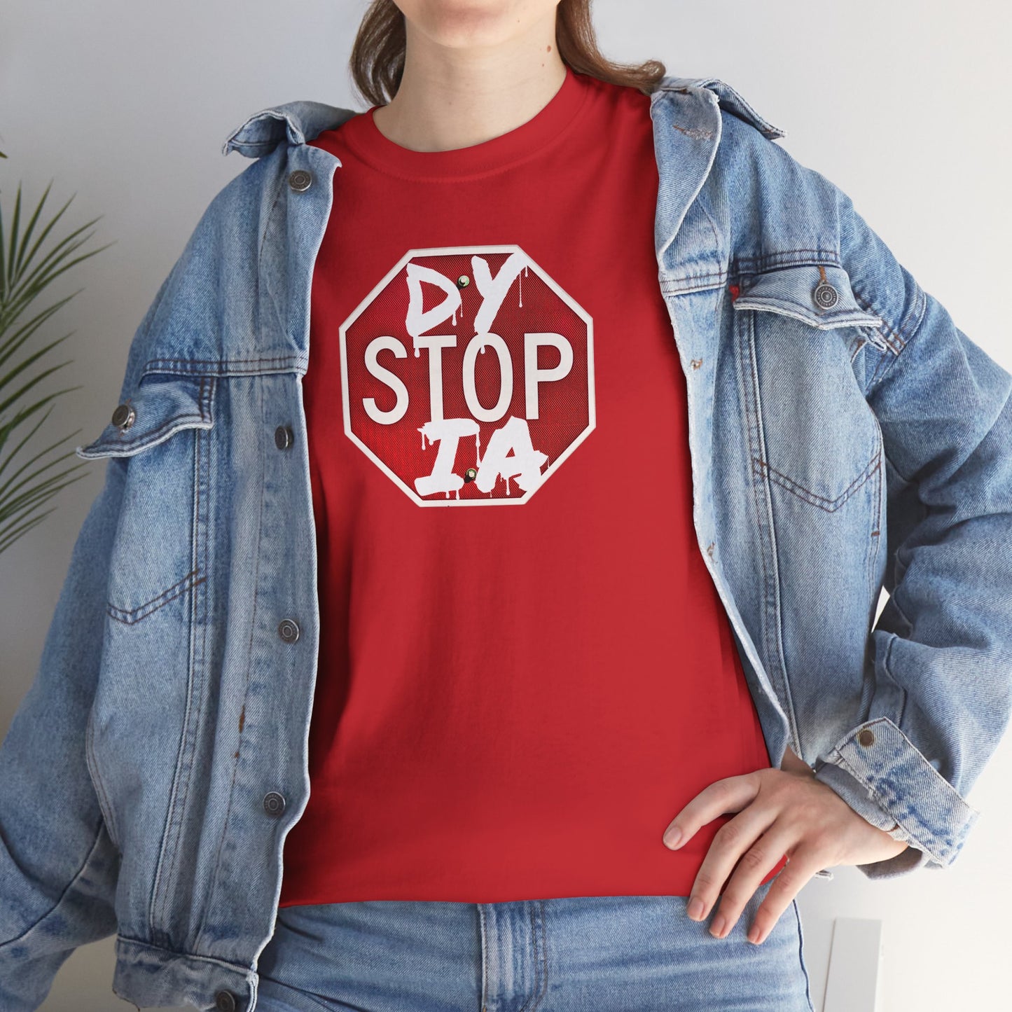 STOP DYSTOPIA Unisex Heavy Cotton Tee