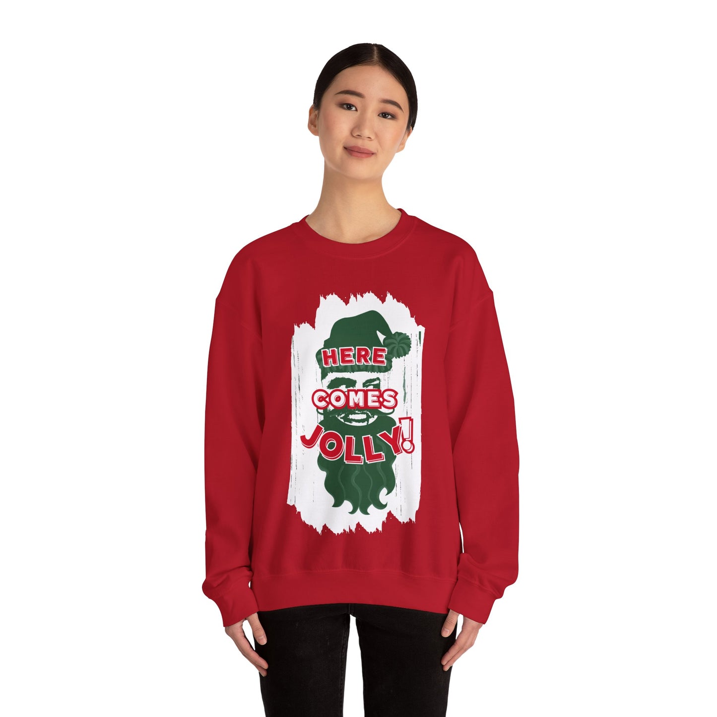 HERE COMES JOLLY! Unisex Heavy Blend™ Crewneck Sweatshirt