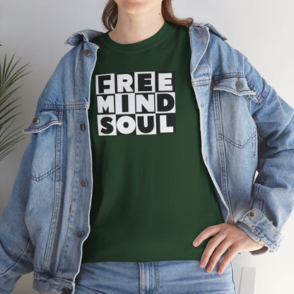 FREE MIND SOUL Unisex Heavy Cotton Tee
