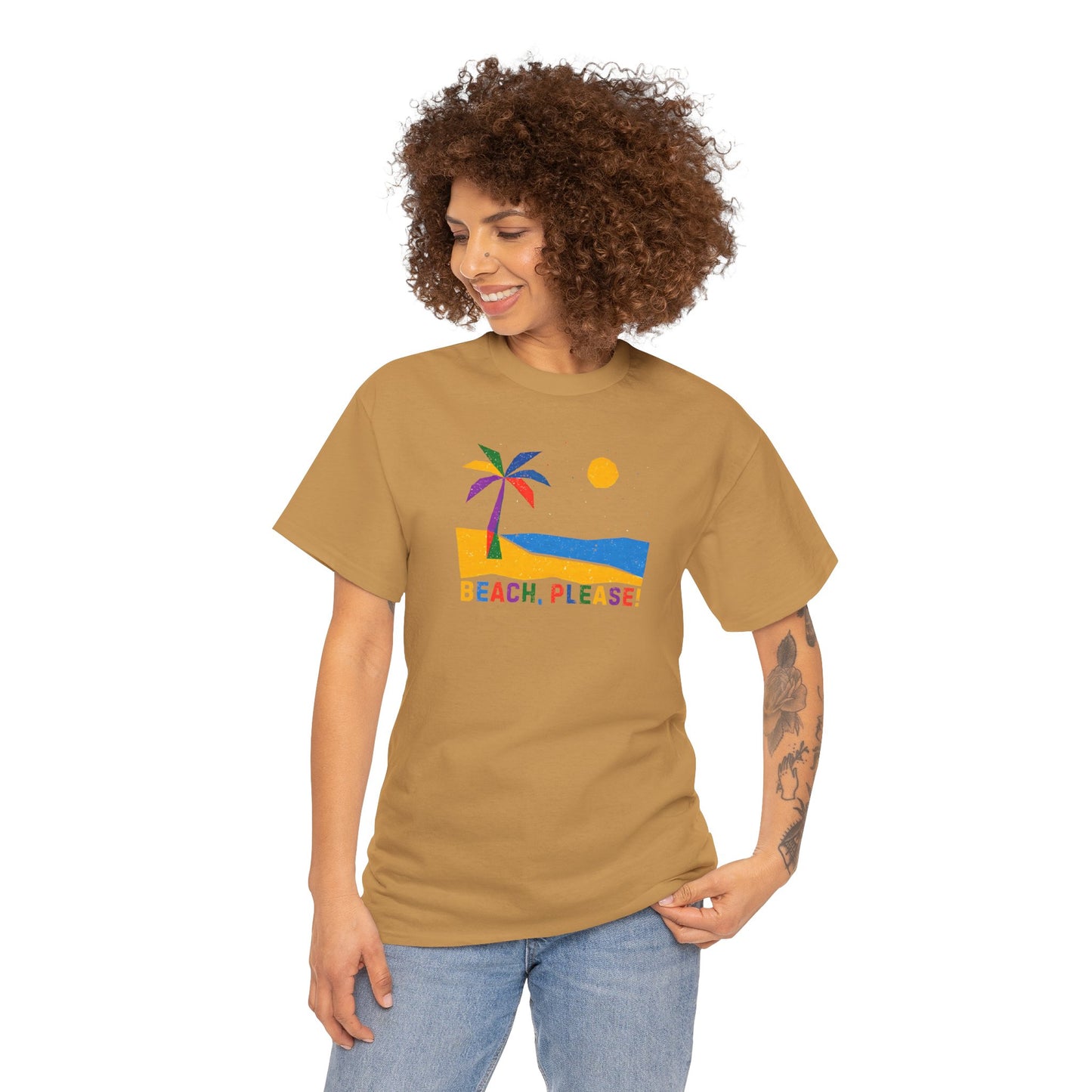 BEACH, PLEASE! Unisex Heavy Cotton Tee