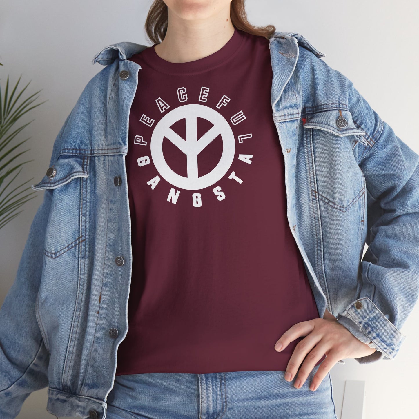 PEACEFUL GANGSTA Unisex Heavy Cotton Tee