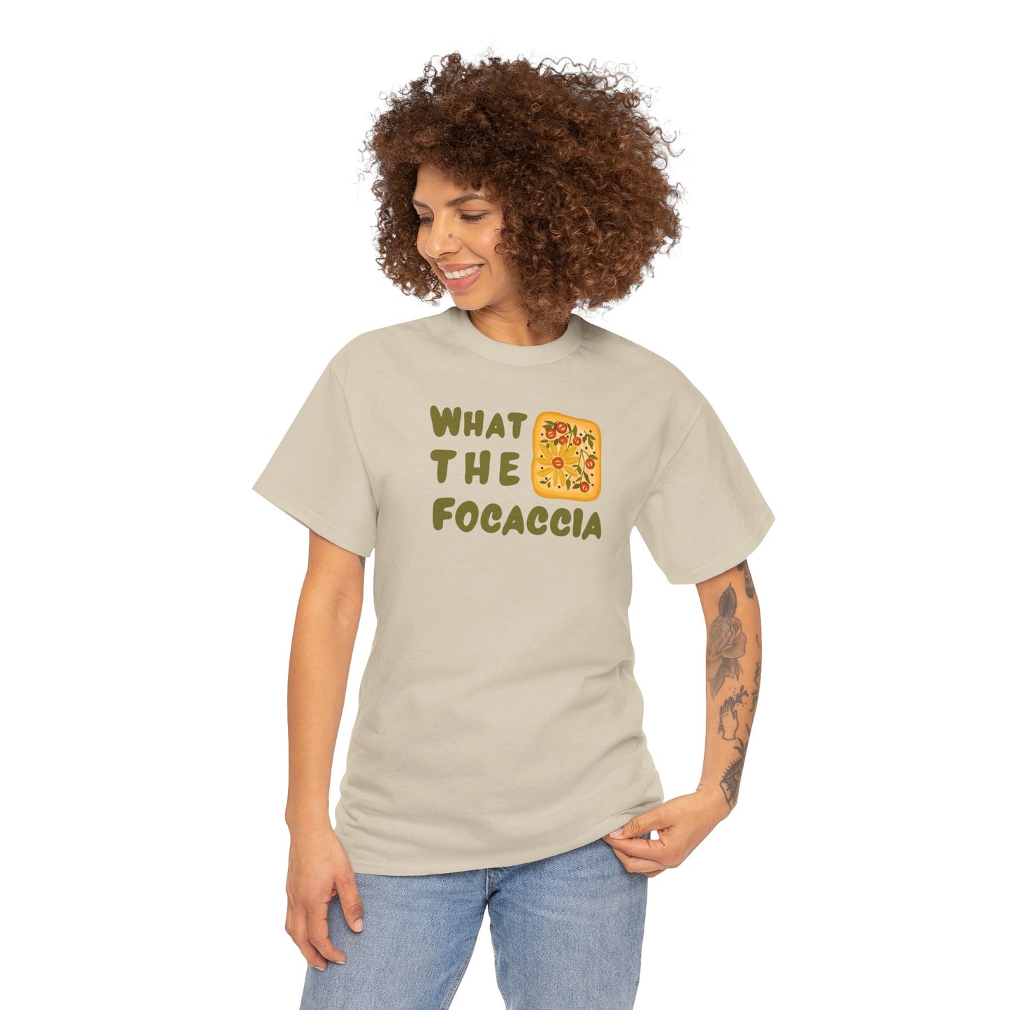 WHAT THE FOCACCIA Unisex Heavy Cotton Tee