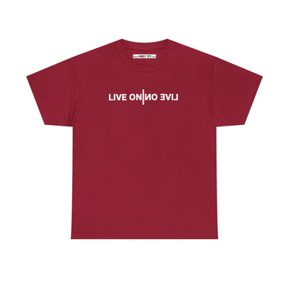 LIVE ON I ИO ƎVI⅃ Unisex Heavy Cotton Tee