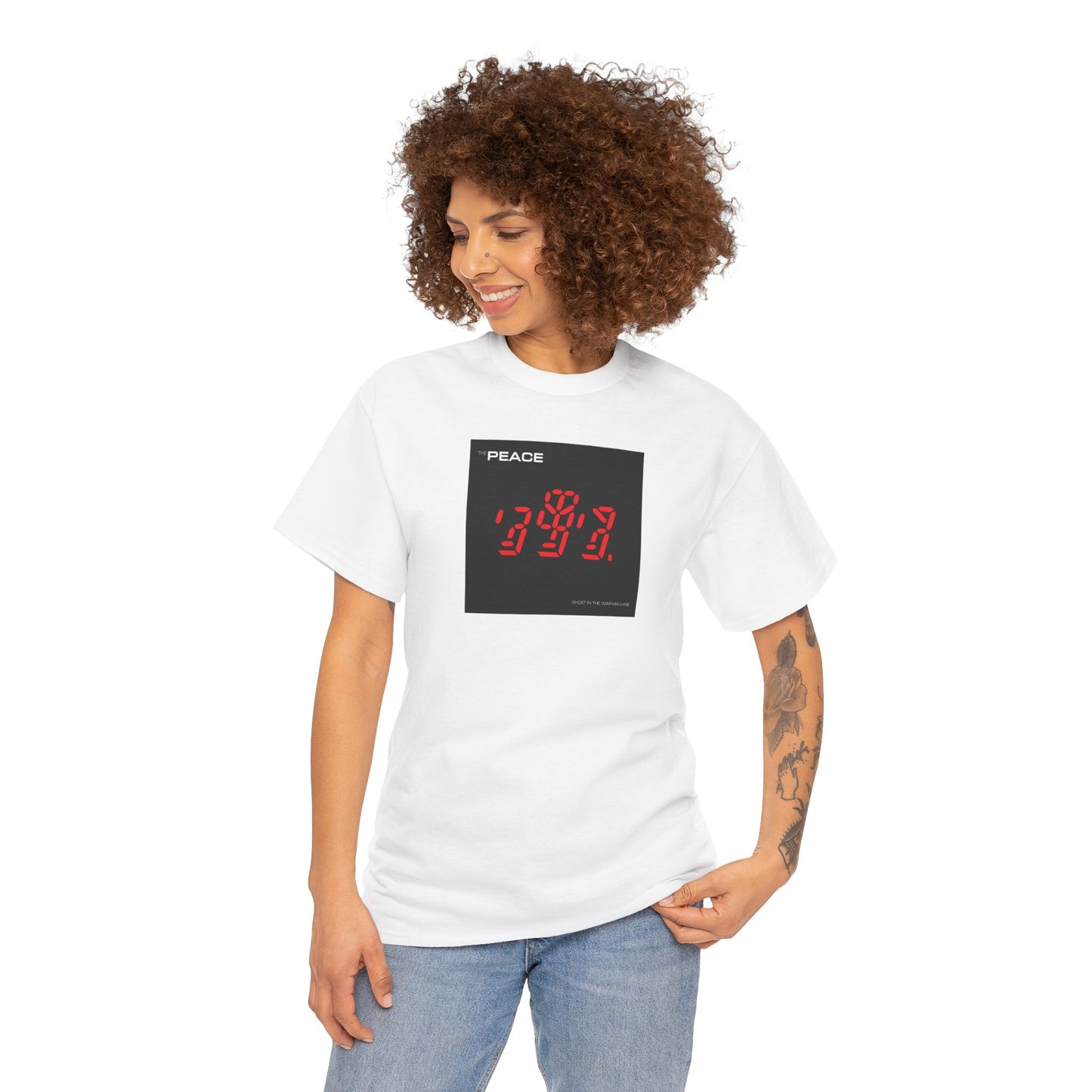 the PEACE ghost in the war-machine Unisex Heavy Cotton Tee