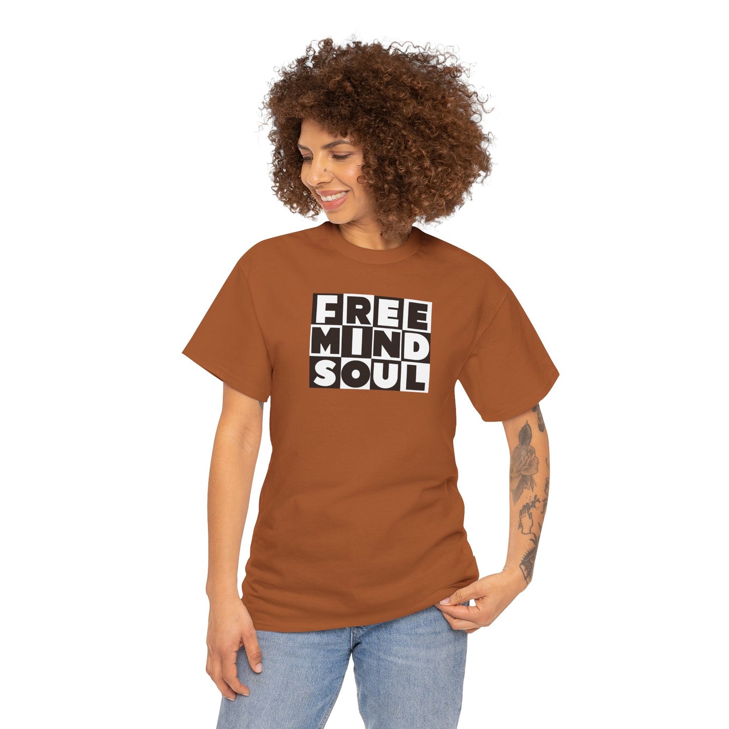 FREE MIND SOUL Unisex Heavy Cotton Tee