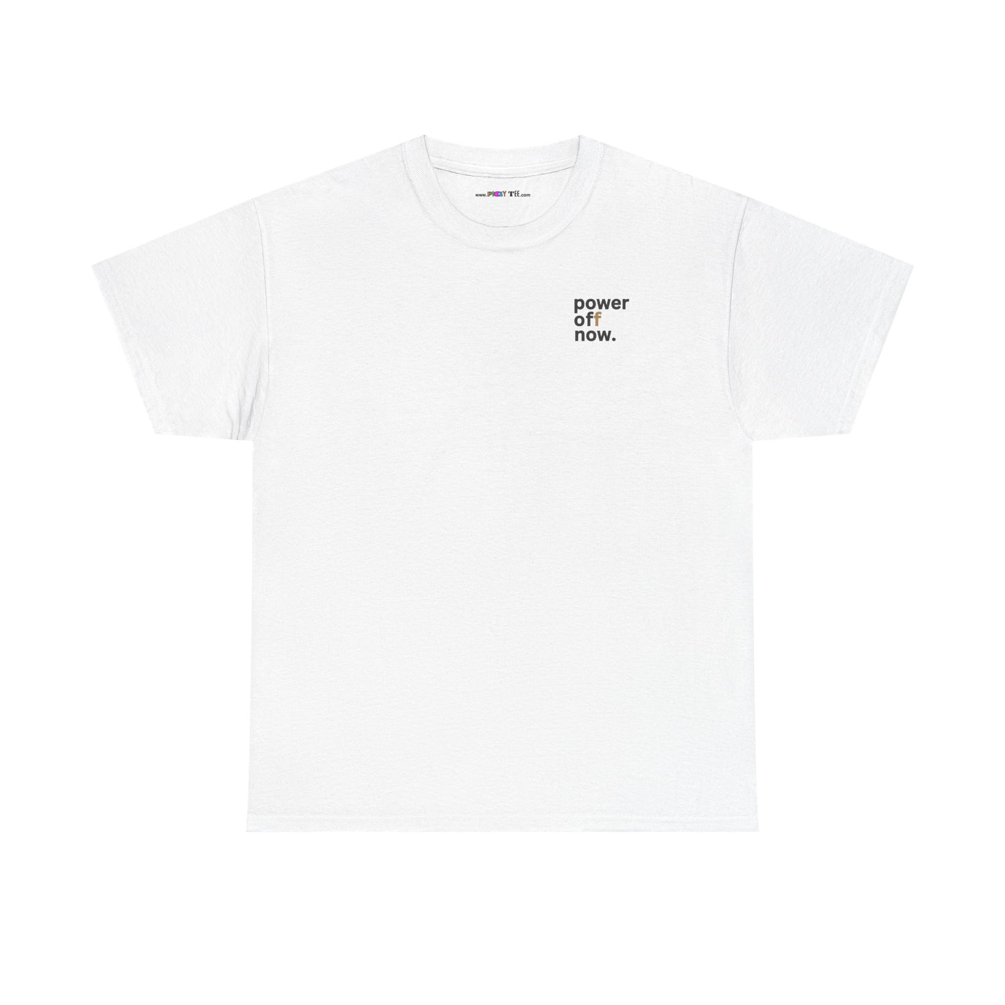 power off now Unisex Heavy Cotton Tee